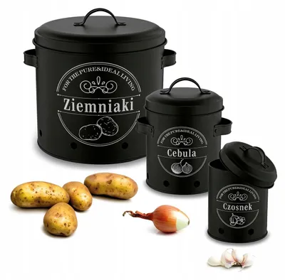 Produktbild von Tadar Metall-Aufbewahrungsdosen-Set Zwiebeln Kartoffeln Knoblauch