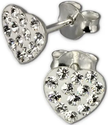 Image de SilberDream blanc Boucles d'oreilles Coeurs Zirconia Femme 925 Argent GSO251W