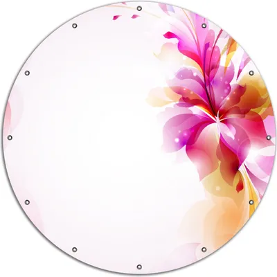 Produktbild von Wallario rundes Outdoor-Poster für Garten oder Balkon, Motiv Pinkes Blumenbuket, 120 cm Durchmesser