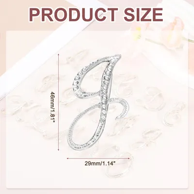 Produktbild von Brief Brosche Pins, Buchstaben J Strass Perle Broschen Set Metall Kristall Alphabet A-Z Reversnadel fš¹r Damen Schmuck Geschenk Anzug Kleidung Hut Kleid Mantel Handwerk, Silberton