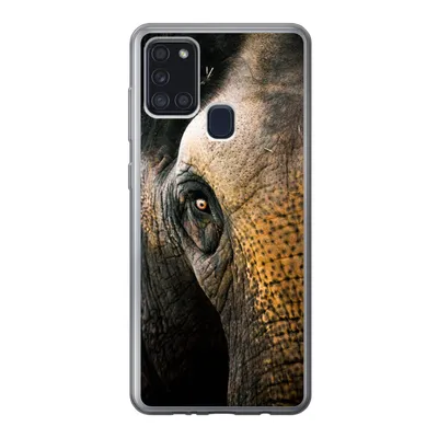 Produktbild von MuchoWow® Handyhülle Schutzhülle Hülle für Samsung Galaxy A21s Elefant - Nahaufnahme - Tiere - Natur Silikon Softcase Handy Hülle - Hartschale
