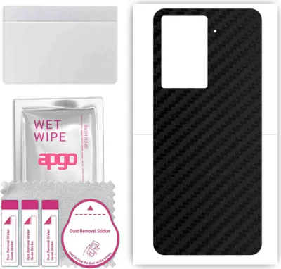 Produktbild von apgo Rückseite Schutzfolie, Skin, kompatibel mit HTC U23 Pro, Hinten Displayschutzfolie aus Vinylfolie, kratzfest, einfache Montage - Schwarzer Kohlenstoff