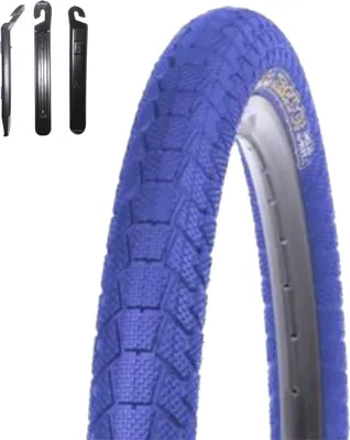 Immagine prodotto di 1 x Kenda K-907 Krackpot 20" BMX Pneumatico per bicicletta Copertone per bicicletta in blu 50-406 (20 x 1,95) incl. 3 leve per pneumatici