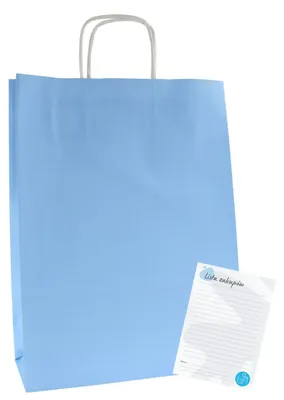 Produktbild von Torby Pro Papiertüten 24x10x32 cm Einkaufstaschen Blau 100 Stück
