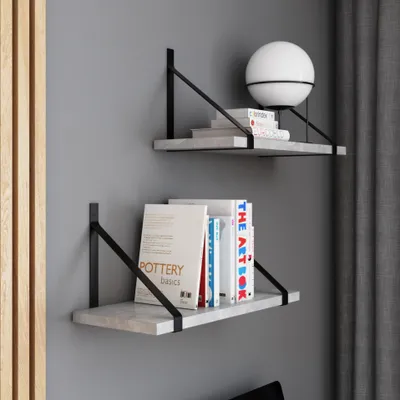 Produktbild von AKKE Beton Hängeregal GINO modern LOFT-style LxB: 50x20 cm