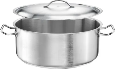 Produktbild von TOMGAST Niedriger Topf 20 cm PRO mit Deckel – Hochwertiger Kochtopf für Eintöpfe, Saucen und Beilagen