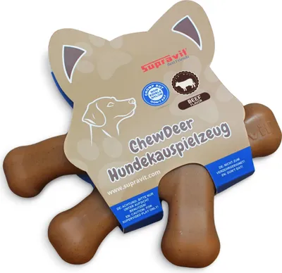 Produktbild von Supravit ChewDeer Hundespielzeug für starke Kauer Beef-Geschmack | Stabiles Hunde Kauspielzeug für Kauer & große Hunde | Beißspielzeug Hund