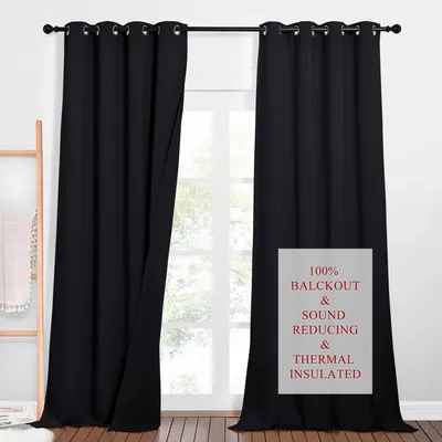 Image de Rideaux occultants 100% opaques - Set de 2 - H 260 x L 132 cm