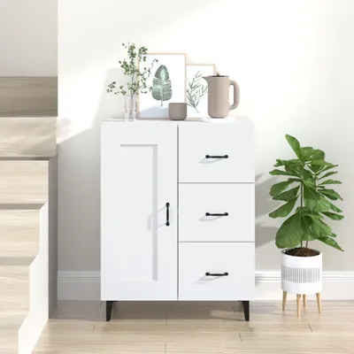 Image de vidaXL Sideboard Blanc 69,5x34x90 cm Bois composite
