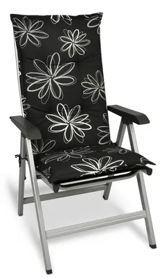 Immagine prodotto di Sedia con schienale alto Beautissu per sedia da giardino Flores, 120x50x6 cm, nero