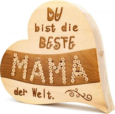 Produktbild von Zirbenherz Beste Mama mit Zirbenrollen 20cm