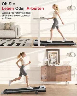 Produktbild von Klappbare Laufbänder mit 7% Steigung - 3 in 1 Walking Pad 1-8 km/h - Elektrisches 2.5PS Laufgerät bis 130KG - mit Fernbedienung und LCD-Anzeige