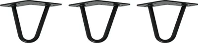 Immagine prodotto di Natural Goods Berlin Gambe HAIRPIN, gambe a forcina, gambe per mobili, gambe per tavoli, nero, 10 cm, 2 montanti, 3 pezzi