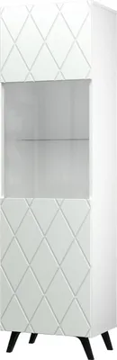 Produktbild von Vitrine Diverse DV3 Vitrinenschrank 50x182x42 cm Gefräste Front Weiß/Weiß/Muster 3