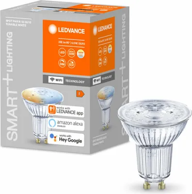 Produktbild von LEDVANCE 00217493, Intelligentes Leuchtmittel, WLAN, Edelstahl, GU10, Warmweiß, 2700 K