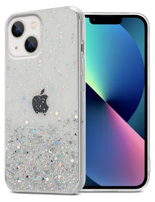 Image de Cadorabo Housse pour Apple iPhone 14 Housse de protection en transparent Housse pour portable TPU Etui Glitter Cover Case Glitter