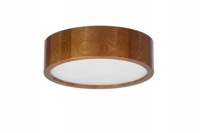 Produktbild von STOLARNIA PIKA Deckenleuchte - Holz Runde Deckenlampe Rustikal 1xE27 (∅27 cm) - Modern Braun Lampe für Schlafzimmer, Wohnzimmer, Flur, Küche - LEJA
