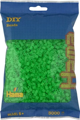 Image de 3000 perles à repasser Hama Midi - Vert néon
