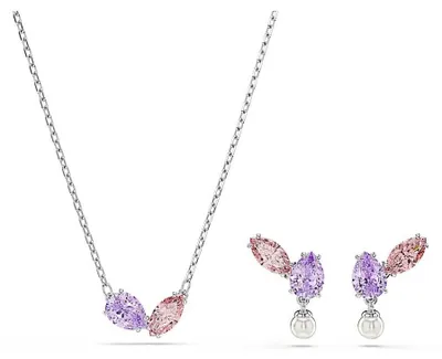 Zdjęcie produktu dla Swarovski Zestaw biżuterii wielokolorowej powlekany rodem