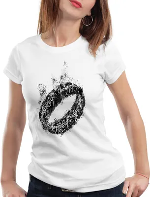 Produktbild von style3 Der Eine Ring Damen T-Shirt Fantasy, Farbe:Weiß, Größe:S
