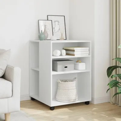 Produktbild von "im Angebot" Beistelltisch mit Rollen Weiß 55x60x78 cm Holzwerkstoff - Aktenschränke CC23882