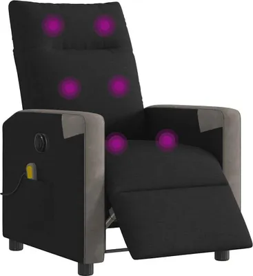 Image de vidaXL Fauteuil de massage électrique noir tissu