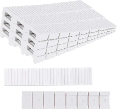 Produktbild von 20 Stück Möbelkeile Kunststoff, Kunststoffkeile mit Integrierten Sollbruchstellen Keile Kunststoff Türstopper Unterlegkeile Möbel Ausgleichskeile für Stühle Tischstuhlfüße Schrank Tür(Weiß)
