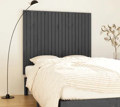 Produktbild von vidaXL Wand Kopfteil Grau 127,5x3x110 cm Massivholz Kiefer - Wand-Kopfteil - Wand-Kopfteile - Kopfteil - Bett-Kopfteil