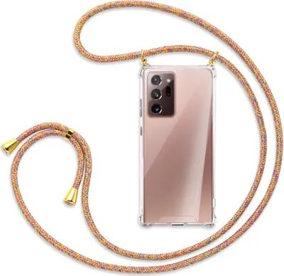 Produktbild von Handykette Backcover-Schutzhülle mit Band (Metall goldfarben) für Samsung Galaxy Note 20 Ultra - Rainbow
