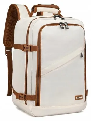 Produktbild von Kono Rucksack Damen Ryanair Handgepäck 40x30x20 Elegant Weiß 20L