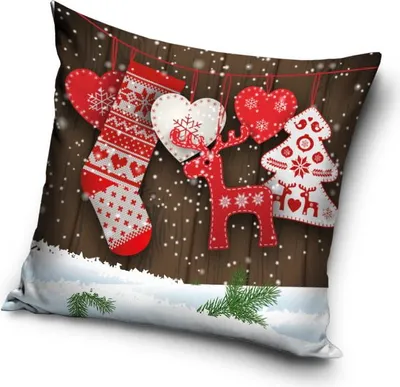 Produktbild von Weihnachtskissenbezug 40x40 Rot
