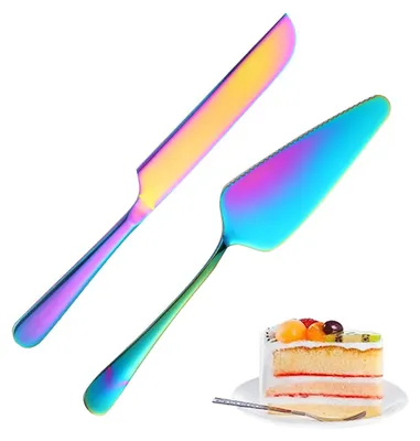 Produktbild von Tortenschneideset fš¹r Hochzeiten, Tortenmesser- und Tortenheber-Set aus Edelstahl, fš¹r Geburtstage und Jubil?en