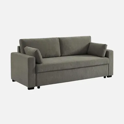 Produktbild von sweeek - 3-Sitzer Schlafsofa Chenille-Bezug - Dunkelgrau