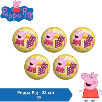 Zdjęcie produktu dla Piłka - opakowanie ekonomiczne - Świnka Peppa - 23 cm - 5 sztuk