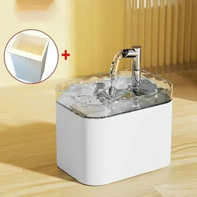 Immagine prodotto di Fontana automatica per cani e gatti con sistema a ricircolo (1,4 l), bianca, set da 7 pezzi