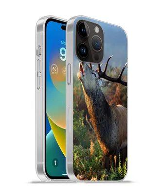 Produktbild von MuchoWow® Handyhülle Schutzhülle Hülle für Apple iPhone 14 Pro Max Hirsche - Wald - Nebel Silikon Softcase Handy Hülle - Hardcover