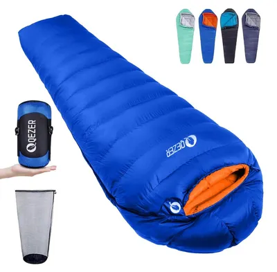 Zdjęcie produktu dla Śpiwór mumia puchowy - 4 pory roku - 215 x 81 cm - Od -8 do -23 °C - 1000 g puchu