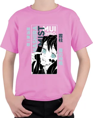 Immagine prodotto di Maglietta unisex per bambini con Muichiro Tokito, Hashira della Nebbia, da "Kimetsu no Yaiba" (anime e manga), rosa, taglia 116