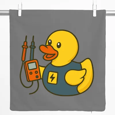 Produktbild von Huuraa Kissenbezug Quietscheente Elektronik Comic Gummiente 40x40cm Steel Grey Baumwolle Dekokissenbezug Geschenkidee