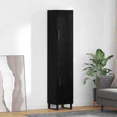 Obrázok produktu pre vidaXL Highboard čierny dubový vzhľad 34,5 x 34 x 180 cm materiál na báze dreva