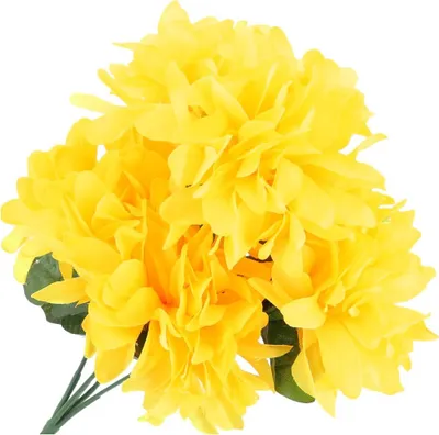 Produktbild von Dekolo Kunstblumen Blumensträuße Kunstpflanzen Chrysanthemen für den Friedhof Gelb 30cm