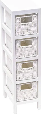 Produktbild von Möbel mdf weiss 4 körbe papiergeflecht - weiss - Tendance