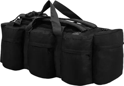 Zdjęcie produktu dla vidaXL Torba podróżna 3 w 1 w stylu wojskowym 45 l czarna