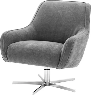 Produktbild von Casa Padrino Drehsessel Grau / Silber 76 x 80 x H. 82 cm - Luxus Möbel