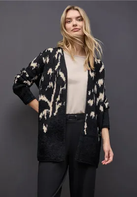 Produktbild von Street One Cardigan 'Softer Jacquard Cardigan', A254013, anthra grey, Gr. 36