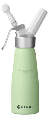 Produktbild von HENDI Sahnespender, Inklusive Set aus 3 Polypropylen Spritztüllen und Reinigungsbürste, Sahne-Mousses-Desserts-kalten Schäumen, Sahnesyphon, 0,5L