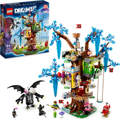 Produktbild von LEGO DREAMZzz Fantastisches Baumhaus 71461, Konstruktionsspielzeug, 1257 Teile, 2 baubare Versionen, inkl. Minifiguren: Mrs. Castillo, Izzie, Mateo, Nachtjäger, 40x37x14 cm (HxBxT), 3 detailreiche Segmente, zur TV-Show, ab 9 Jahren, LEGO Builder App
