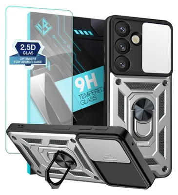 A product shot of a phone case and screen protector.
