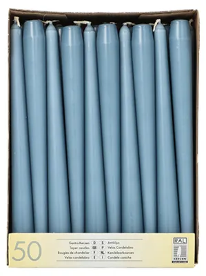 Produktbild von Papstar Leuchterkerzen arktikblau 22x250 mm 50 Stück