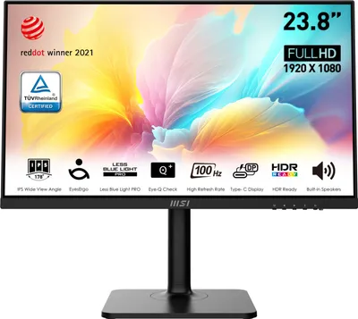 Produktbild von MSI Modern MD2412P, 60,5 cm (23.8"), 1920 x 1080 Pixel, Full HD, LED, 1 ms, Schwarz